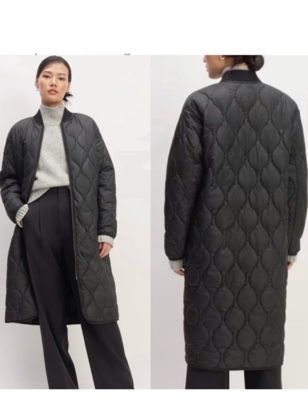 Everlane quilted renew long liner xl
